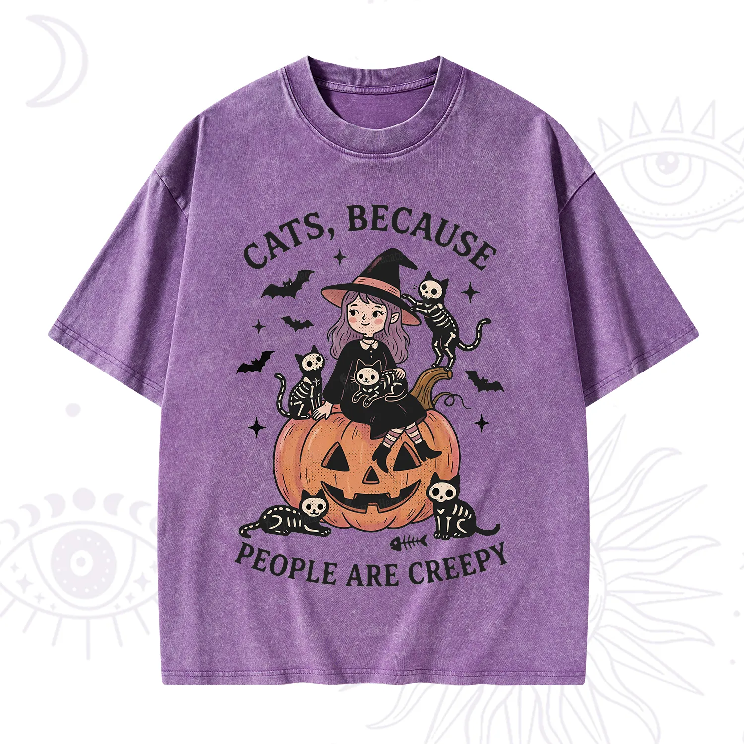 Purplehecate Cats Because People Are Creepy Washed T-Shirt