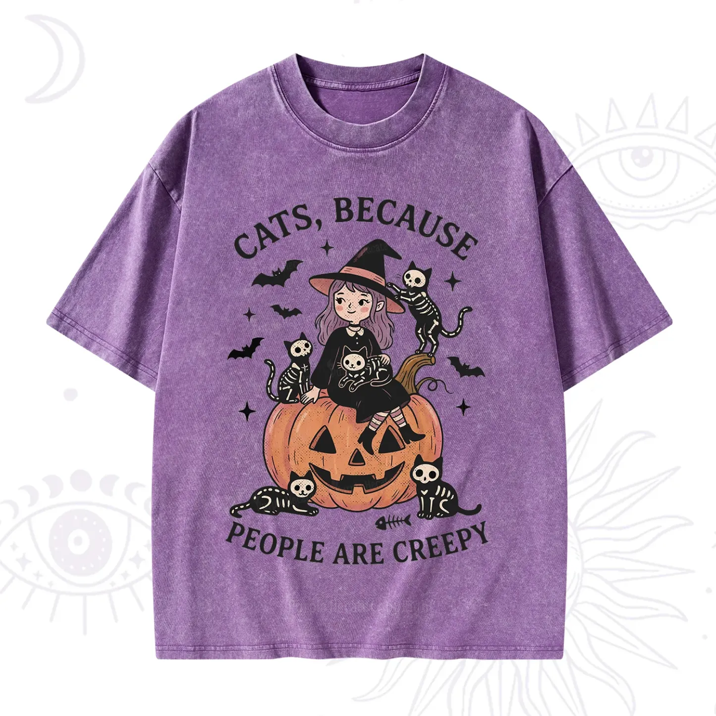 Purplehecate Cats Because People Are Creepy Washed T-Shirt