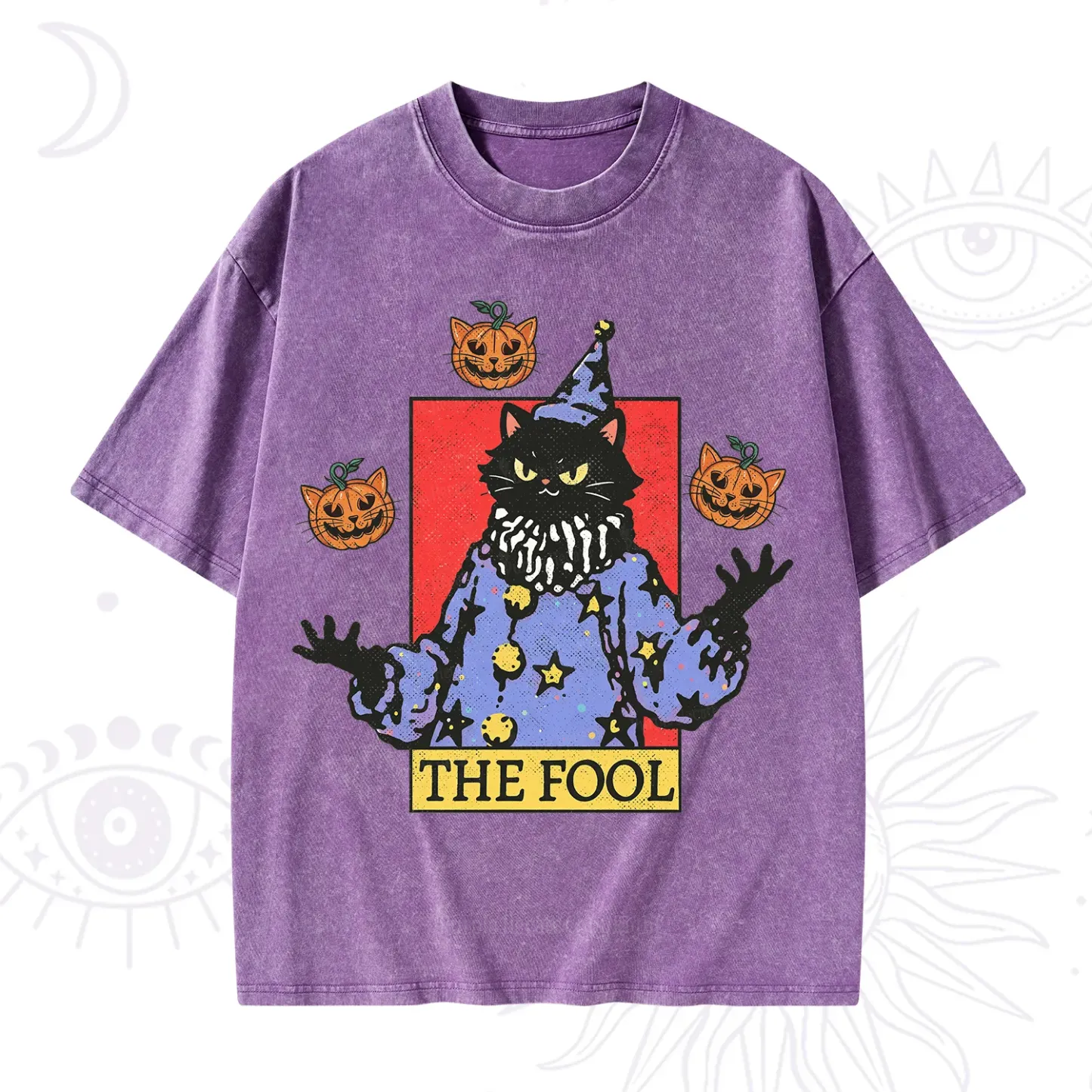 Purplehecate Spooky Fool Black Cat Washed T-Shirt