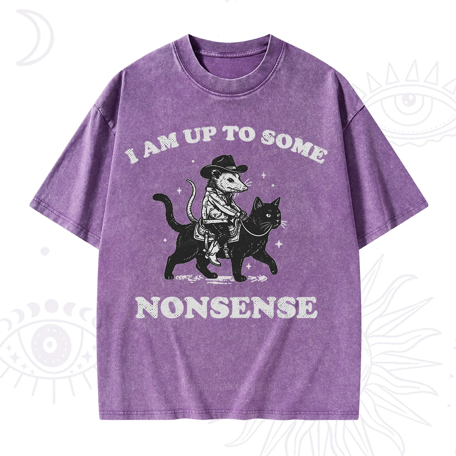 Purplehecate I Am Up To Some Nonsense Opossum Washed T-Shirt