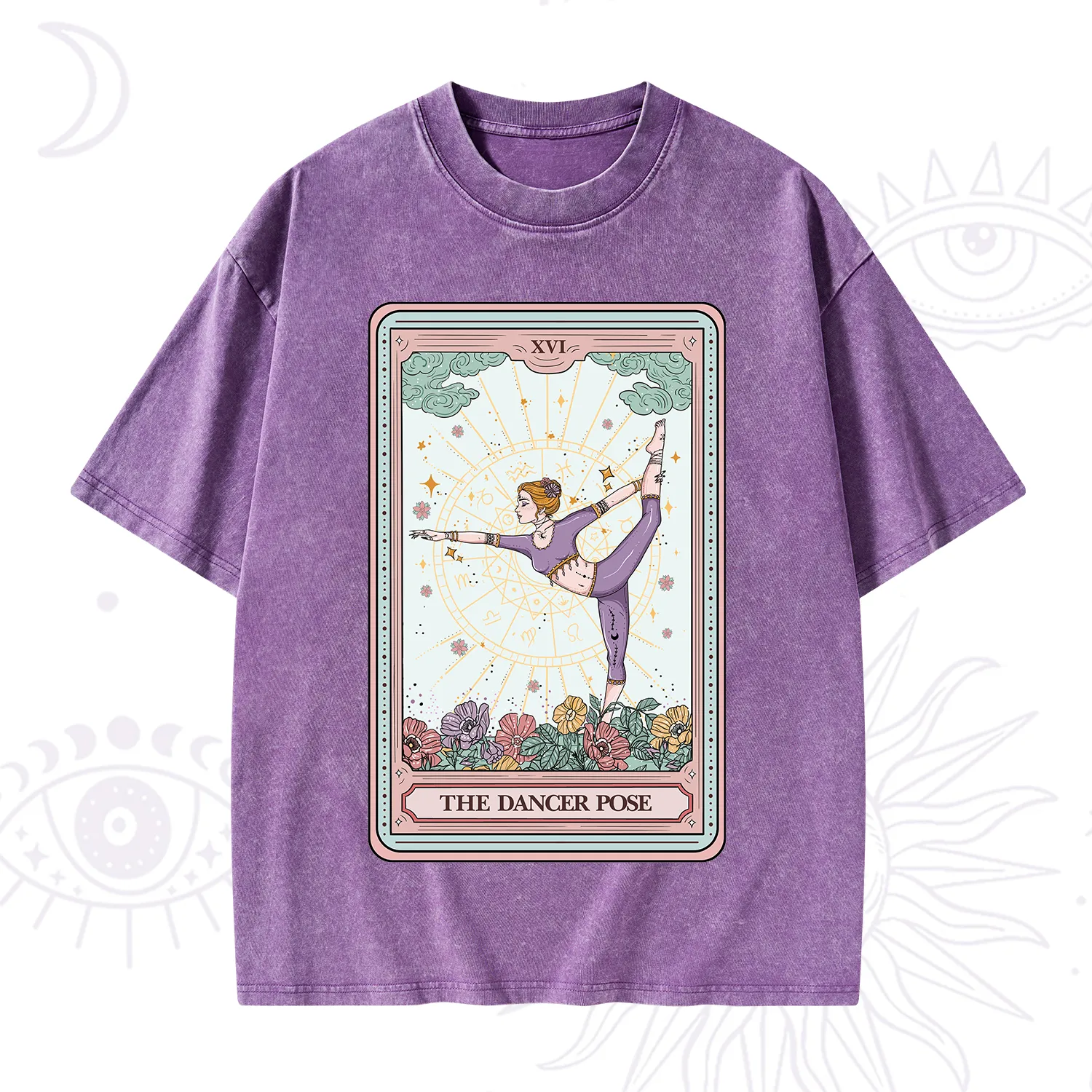 Purplehecate The Dancer Pose Tarot Card Washed T-Shirt