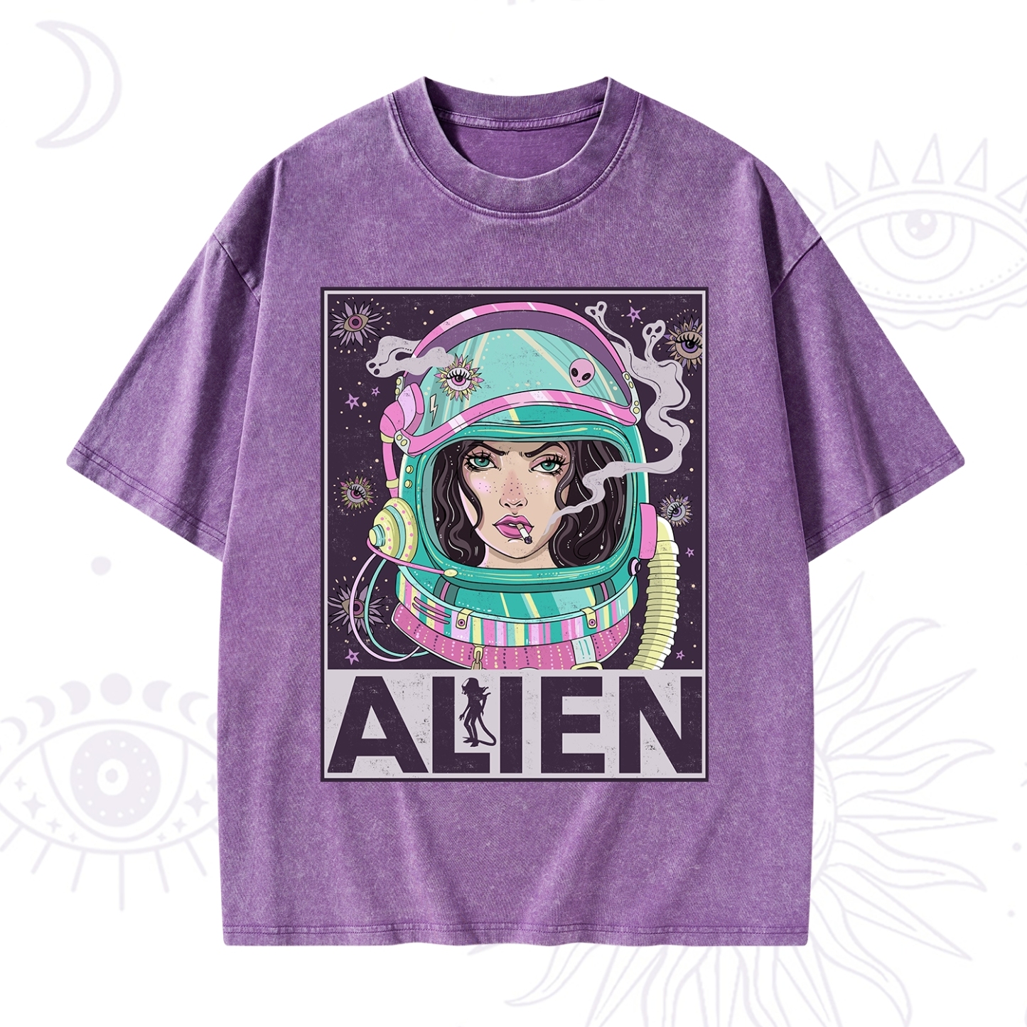 Purplehecate Galactic Encounter Washed T-Shirt