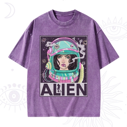 Purplehecate Galactic Encounter Washed T-Shirt
