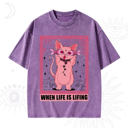 Purplehecate When Life Is Lifting Washed T-Shirt