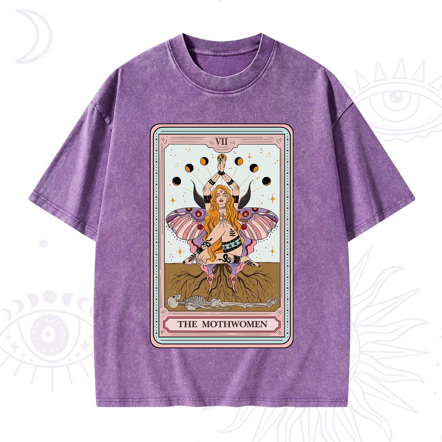 Purplehecate The Mothwomen Tarot Card Washed T-Shirt