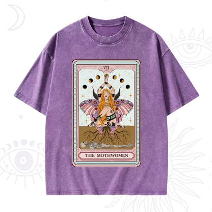 Purplehecate The Mothwomen Tarot Card Washed T-Shirt