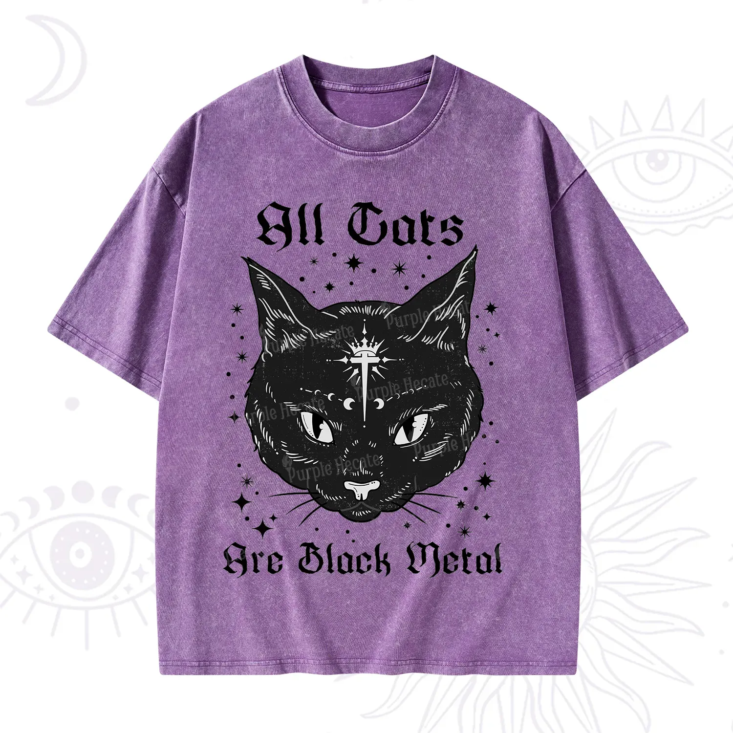 Purplehecate All Cats Are Black Metal Washed T-Shirt