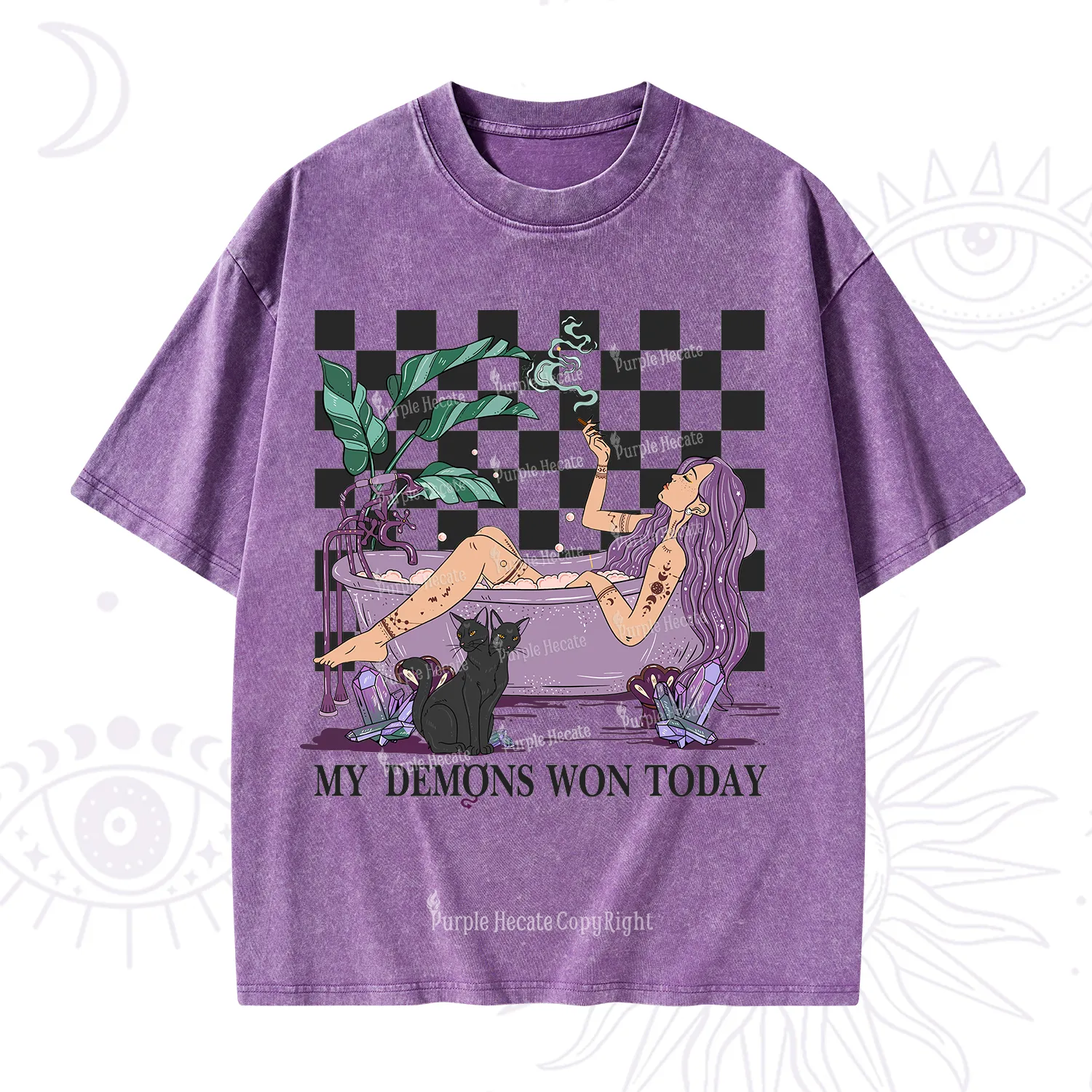 Purplehecate My Demons Won Today Washed T-Shirt