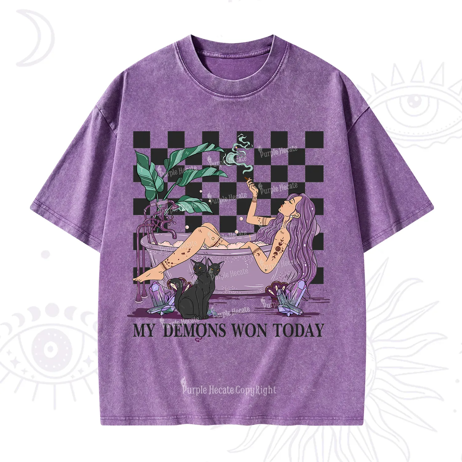 Purplehecate My Demons Won Today Washed T-Shirt