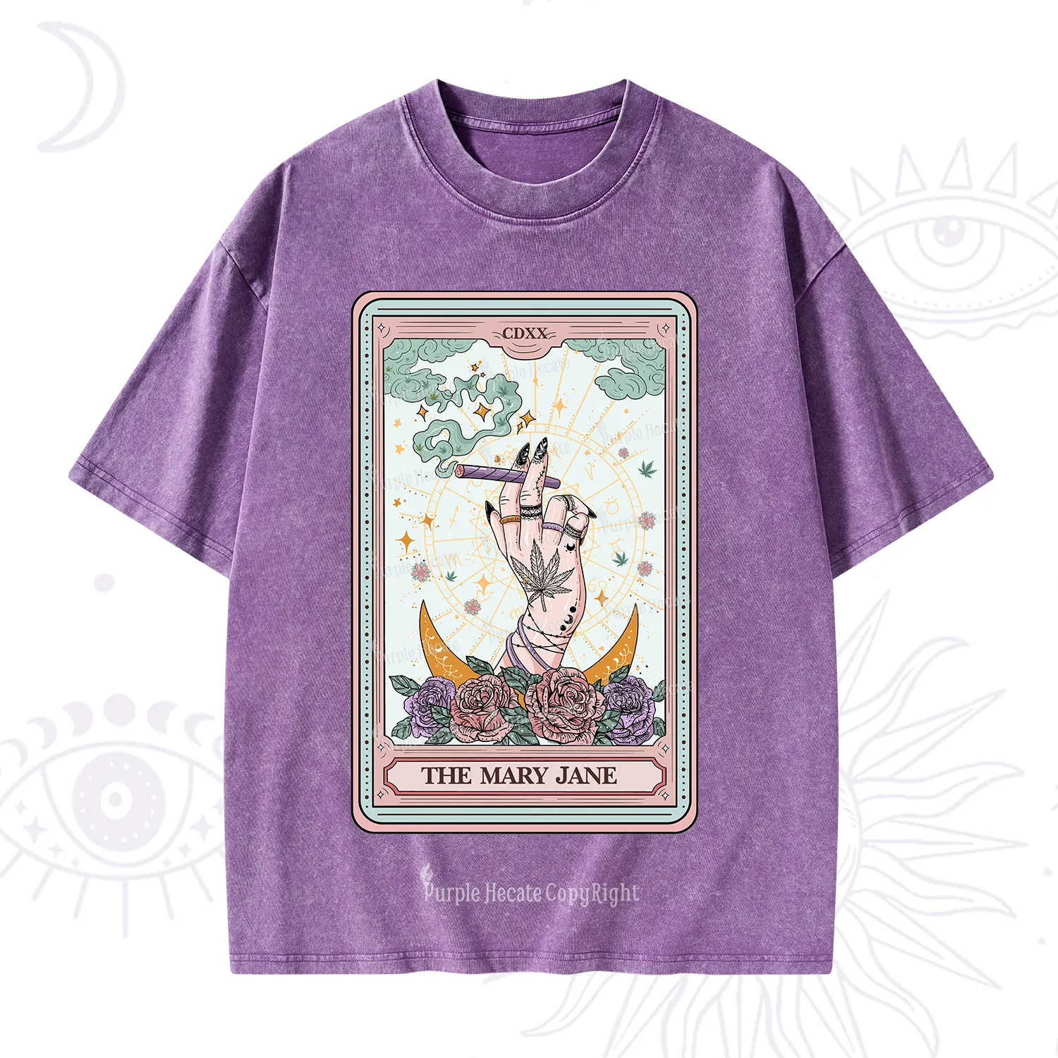 Purplehecate The Mary Jane Tarot Washed T-Shirt