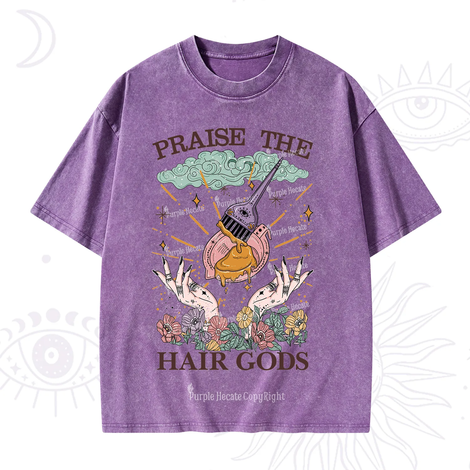 Purplehecate Praise The Hair Gods Washed T-Shirt