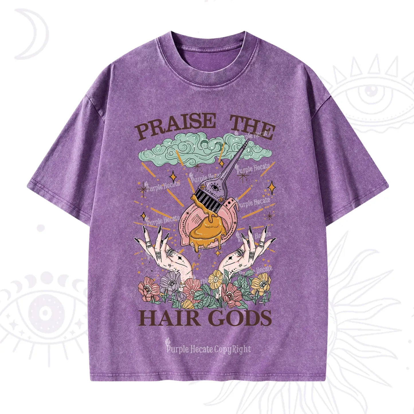 Purplehecate Praise The Hair Gods Washed T-Shirt