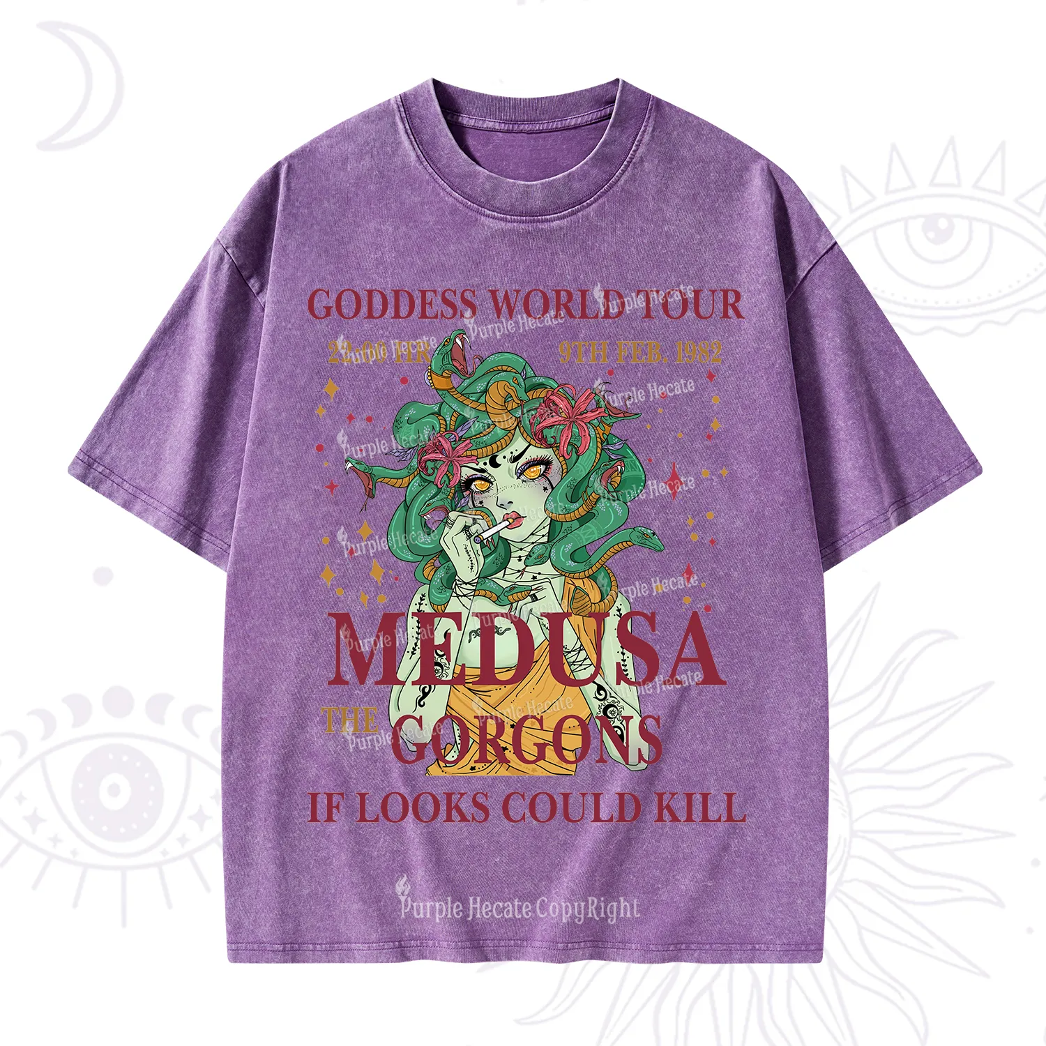 Purplehecate Medusa The Gorgons Washed T-Shirt
