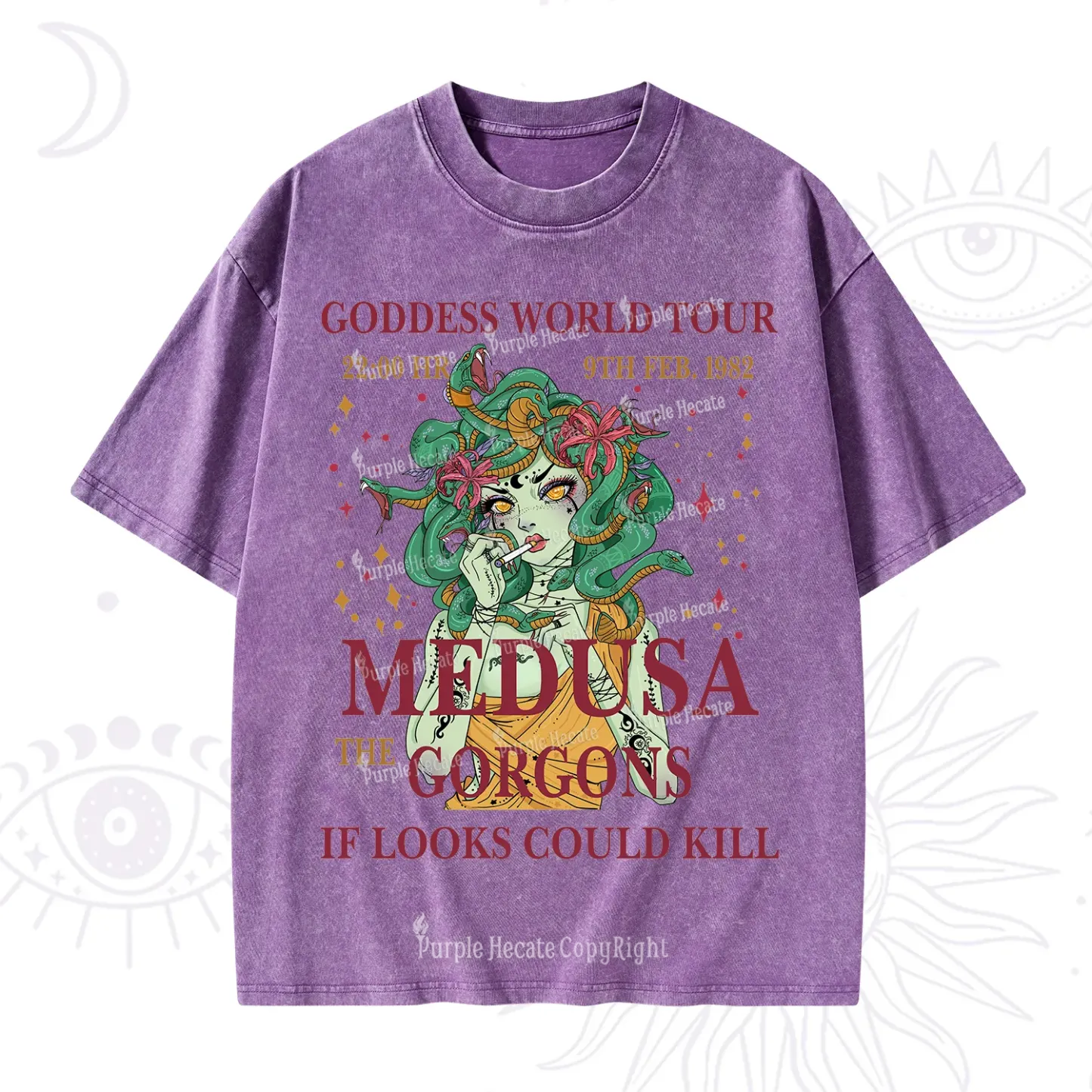 Purplehecate Medusa The Gorgons Washed T-Shirt