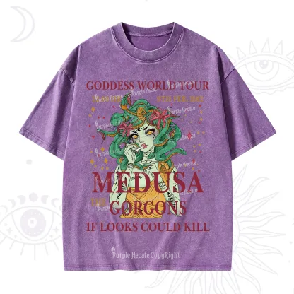Purplehecate Medusa The Gorgons Washed T-Shirt