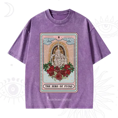 Purplehecate The Zero Of Fucks Tarot Christmas Washed T-Shirt