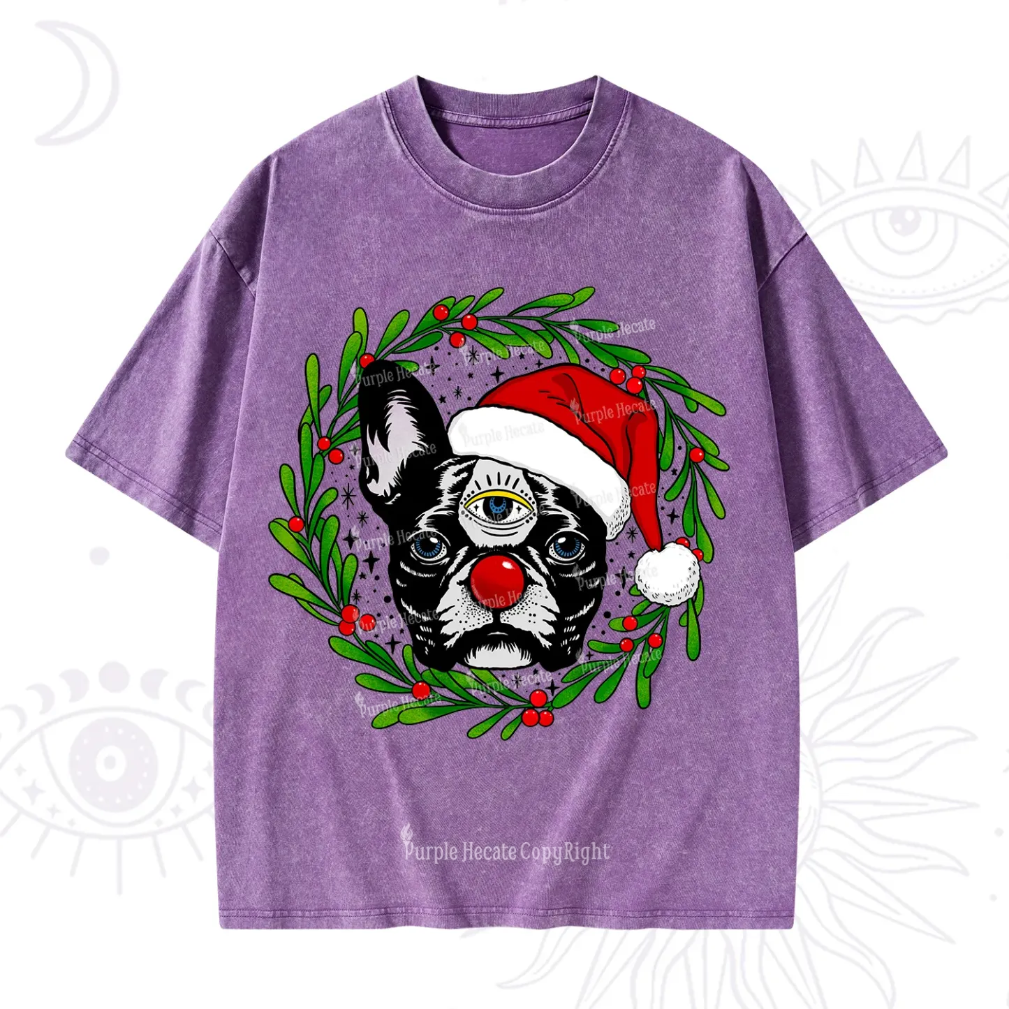 Purplehecate Like A Boss Christmas Washed T-Shirt