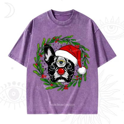 Purplehecate Like A Boss Christmas Washed T-Shirt