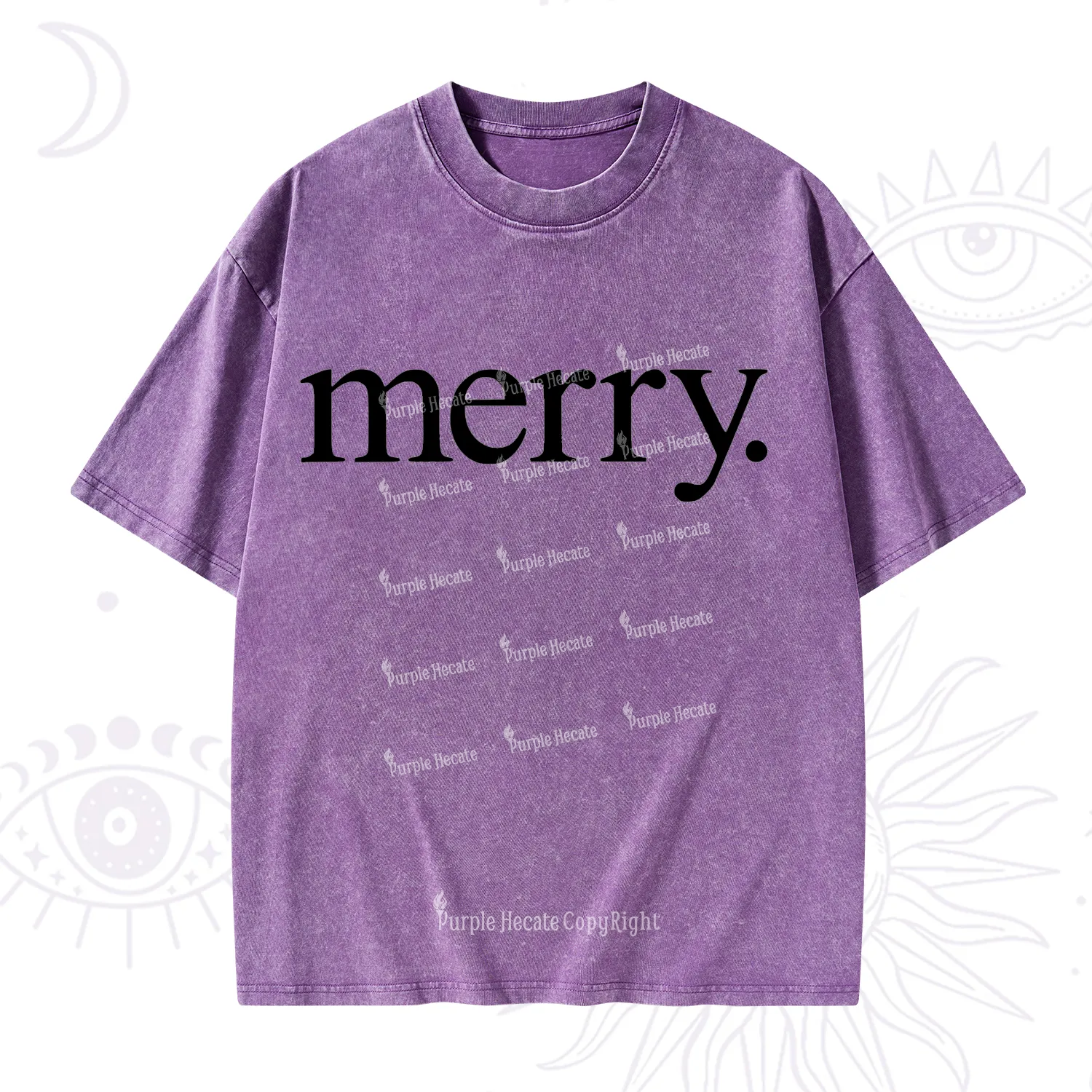 Purplehecate Merry Christmas Washed T-Shirt