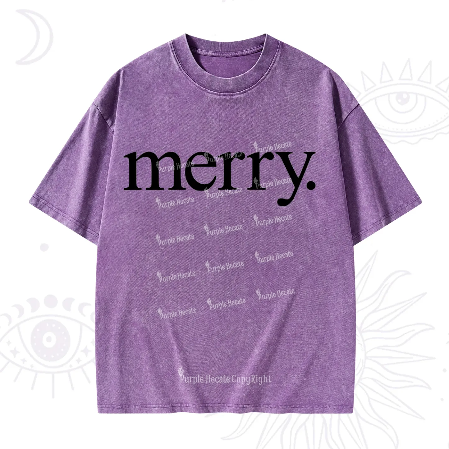 Purplehecate Merry Christmas Washed T-Shirt