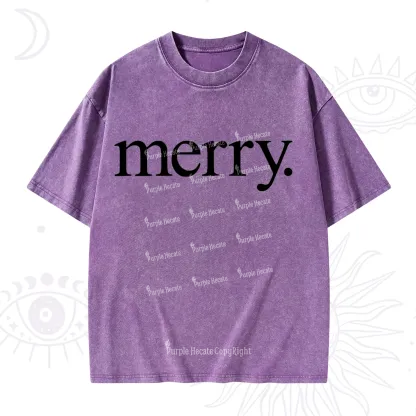 Purplehecate Merry Christmas Washed T-Shirt