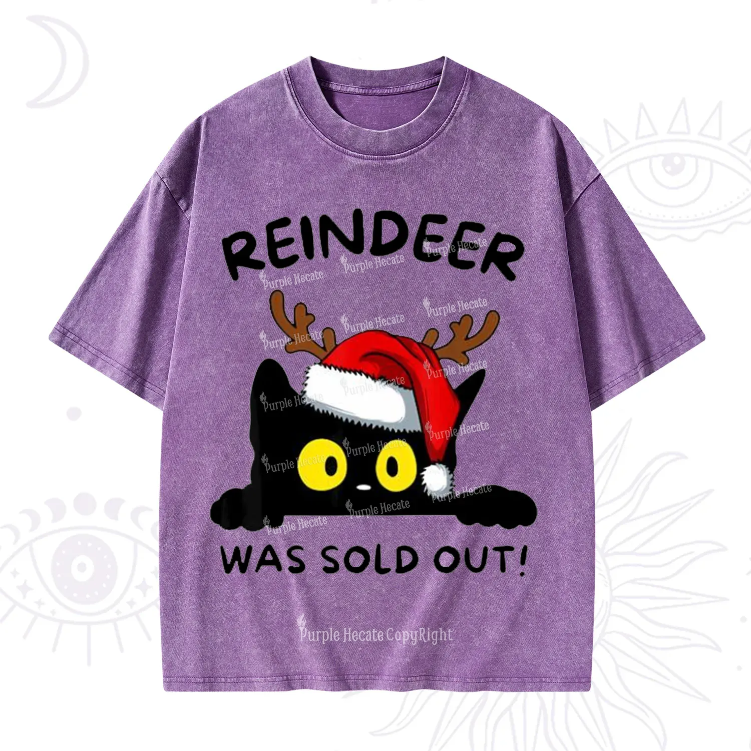 Purplehecate Reindeer Was Sold Out Christmas Washed T-Shirt