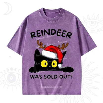 Purplehecate Reindeer Was Sold Out Christmas Washed T-Shirt