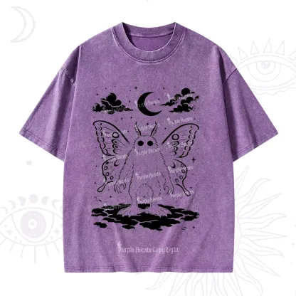 Purplehecate Celestial Cryptid Mothman Washed T-Shirt