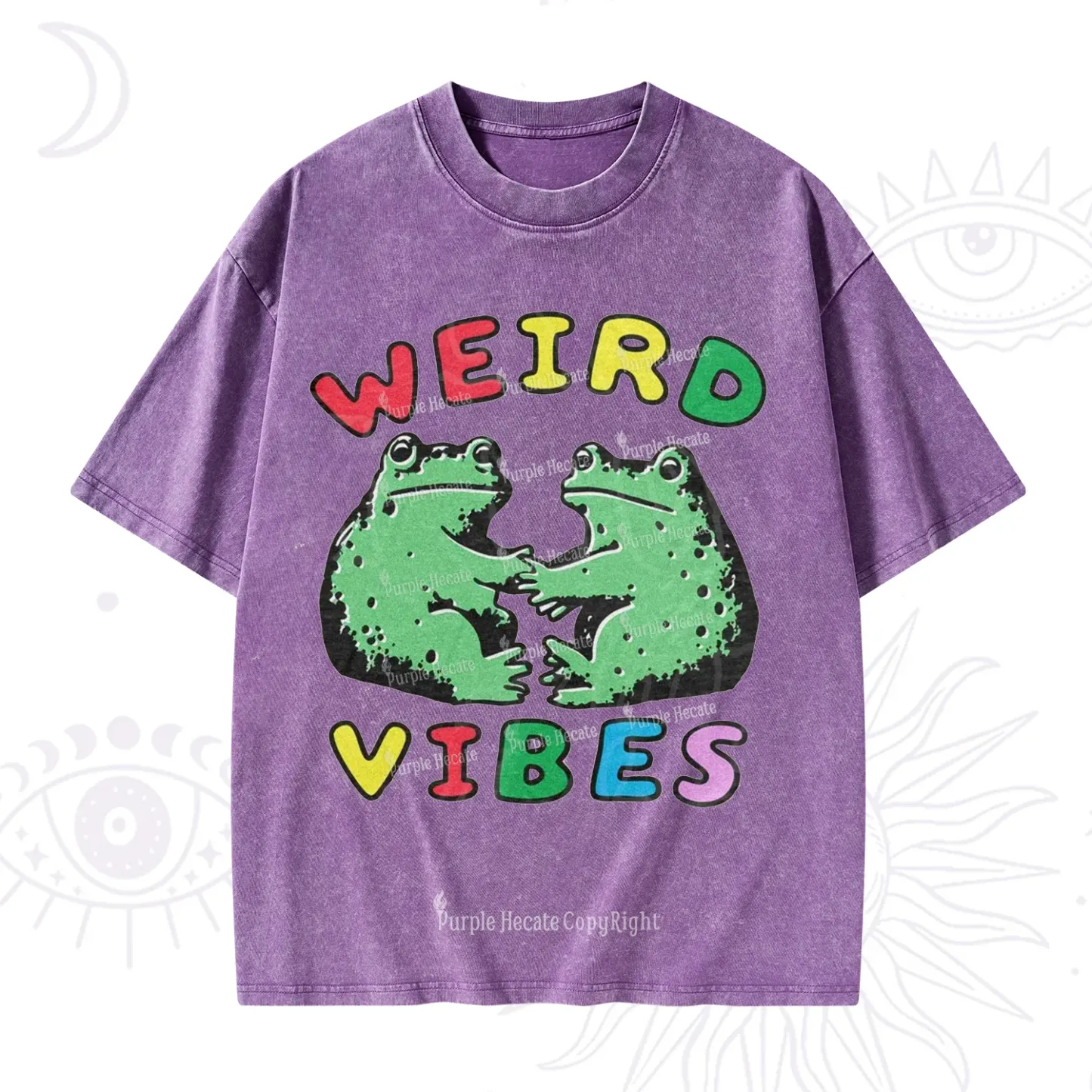 Purplehecate Weird Frog Vibes Washed T-Shirt