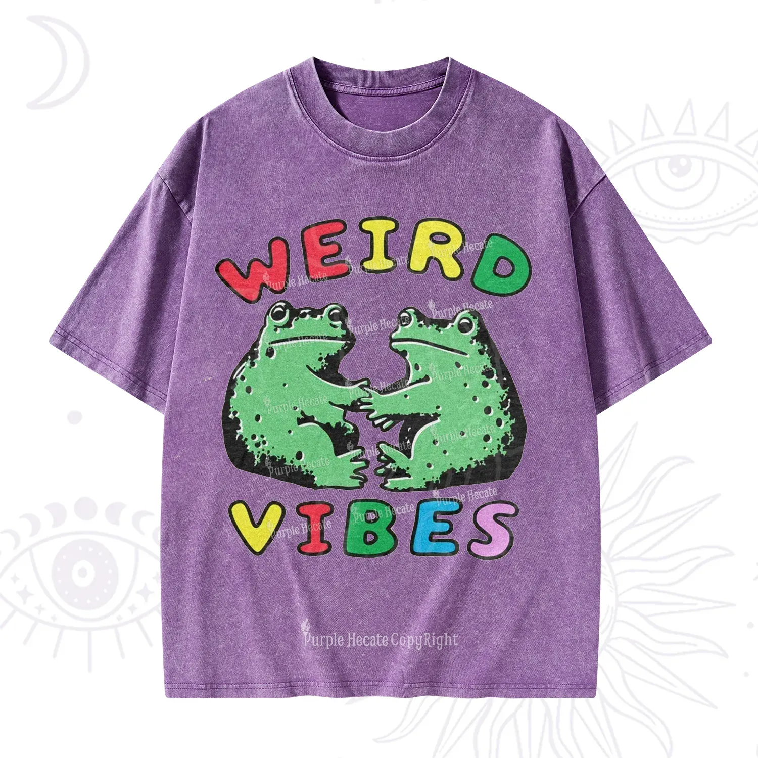 Purplehecate Weird Frog Vibes Washed T-Shirt