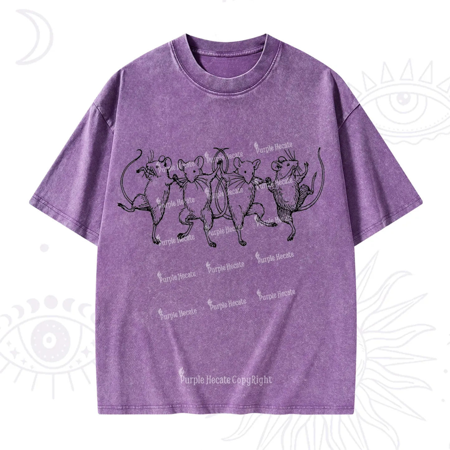 Purplehecate Dancing Rats Washed T-Shirt