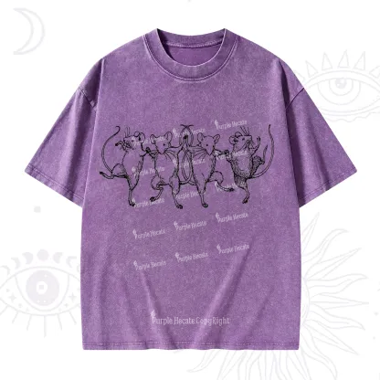Purplehecate Dancing Rats Washed T-Shirt