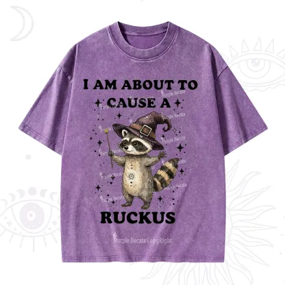 Purplehecate I Am About To Cause A Ruckus Washed T-Shirt