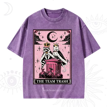 Purplehecate The Trash Kingdom's Tarot Opossum and Raccoon Washed T-Shirt