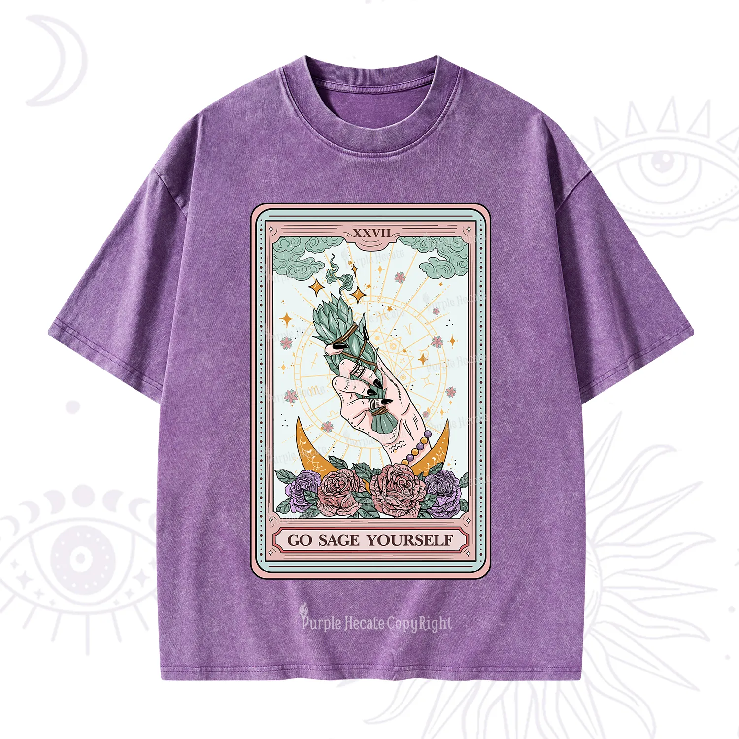 Purplehecate The Go Sage Yourself Tarot Washed T-Shirt