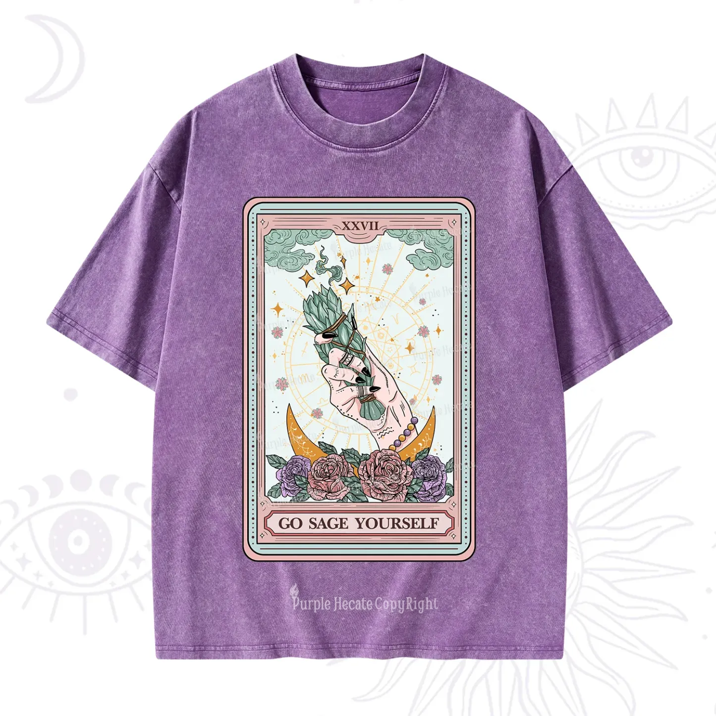 Purplehecate The Go Sage Yourself Tarot Washed T-Shirt