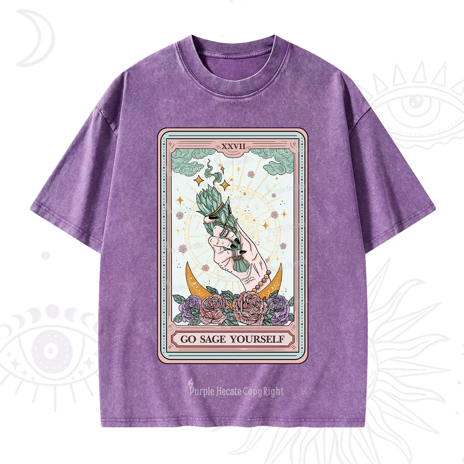 Purplehecate The Go Sage Yourself Tarot Washed T-Shirt