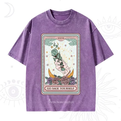 Purplehecate The Go Sage Yourself Tarot Washed T-Shirt