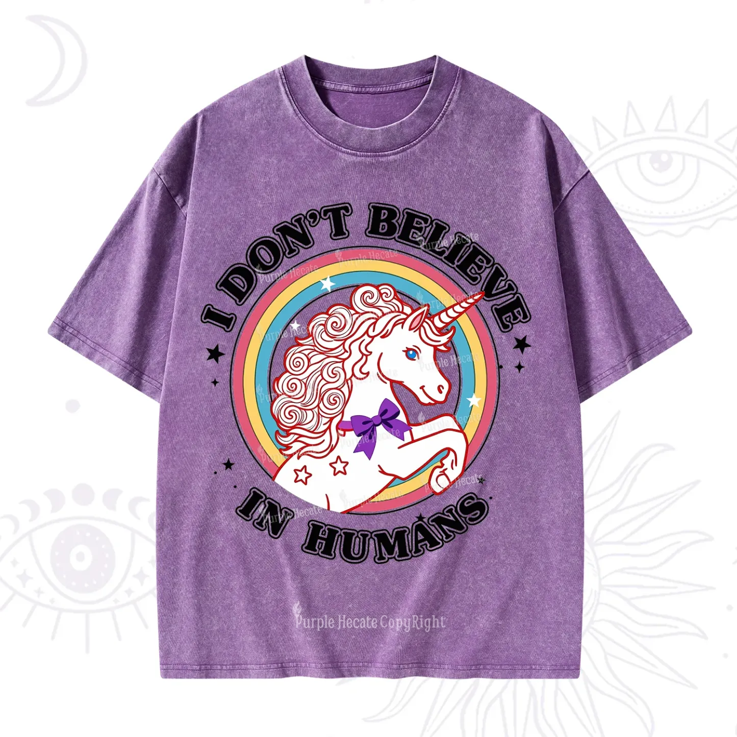 Purplehecate I Don't Believe In Humans Washed T-Shirt