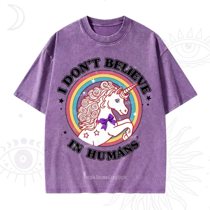 Purplehecate I Don't Believe In Humans Washed T-Shirt