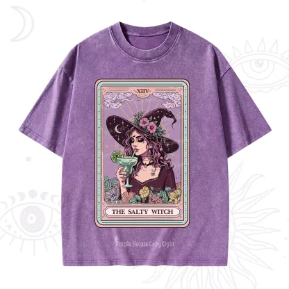 Purplehecate The Salty Witch Tarot Washed T-Shirt