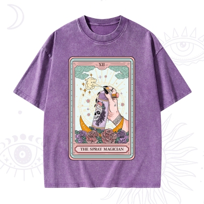 Purplehecate The Spray Magician Tarot Card Washed T-Shirt