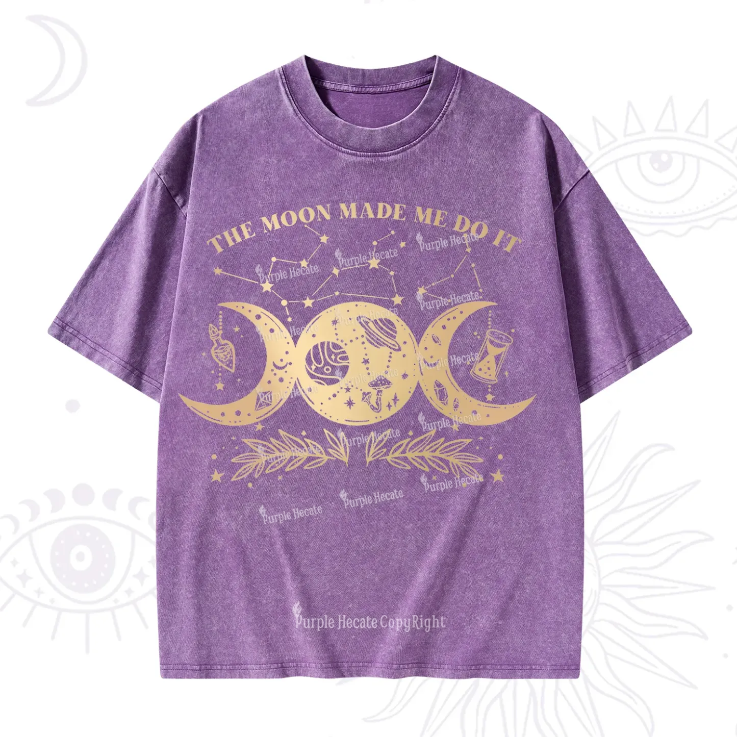 Purplehecate The Moon Made Me Do Itd Washed T-Shirt