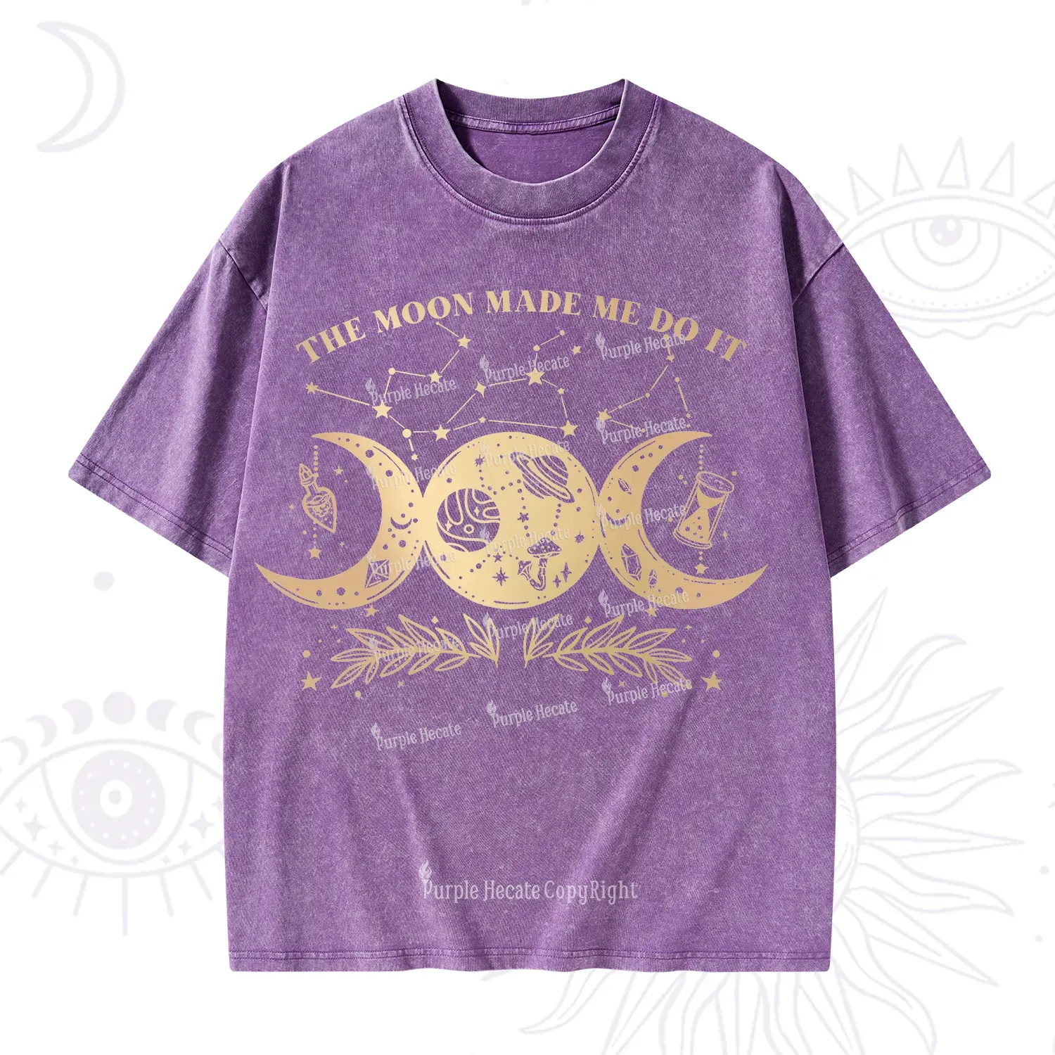 Purplehecate The Moon Made Me Do Itd Washed T-Shirt