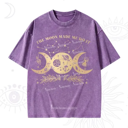 Purplehecate The Moon Made Me Do Itd Washed T-Shirt