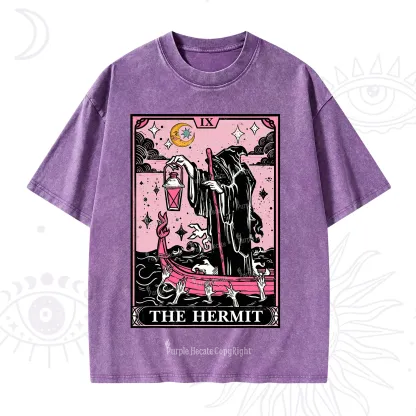 Purplehecate The Hermit Tarot Card Washed T-Shirt