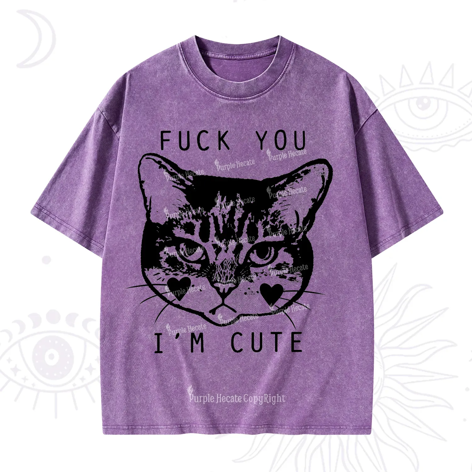 Purplehecate Fuck You I'm Cute Washed T-Shirt