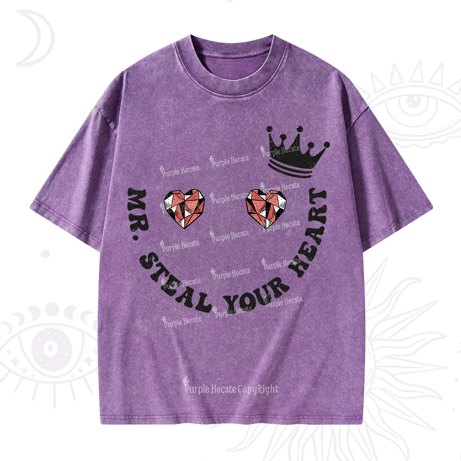 Purplehecate Mr Steal Your Heart Valentine Washed T-Shirt