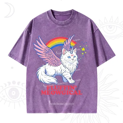 Purplehecate Fluffin Meowgical Washed T-Shirt