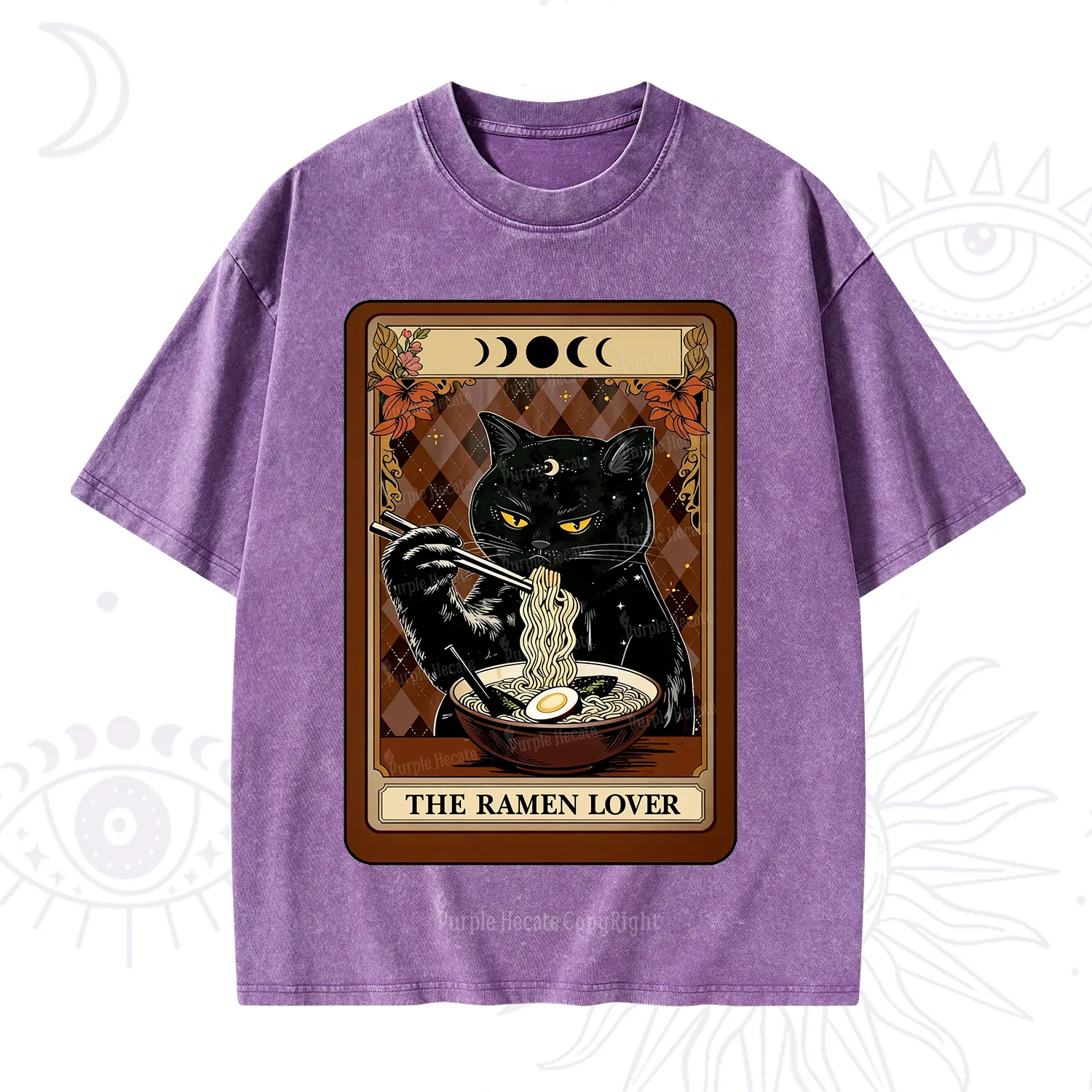 Purplehecate The Ramen Lover Tarot Washed T-Shirt